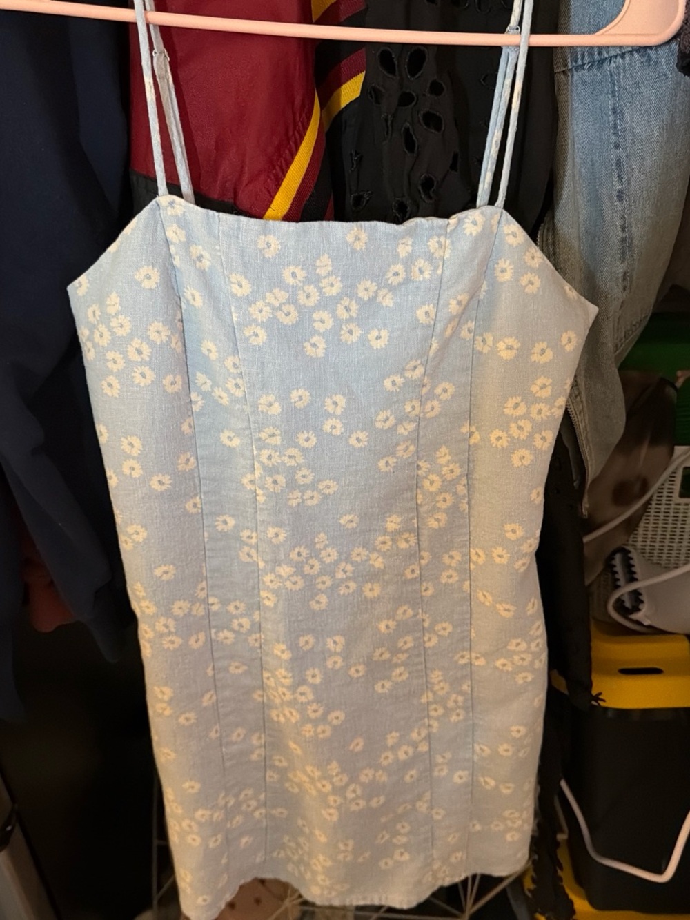 Zara Light Blue Floral Mini Dress